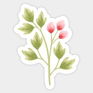 Flower bud and leaves Sticker